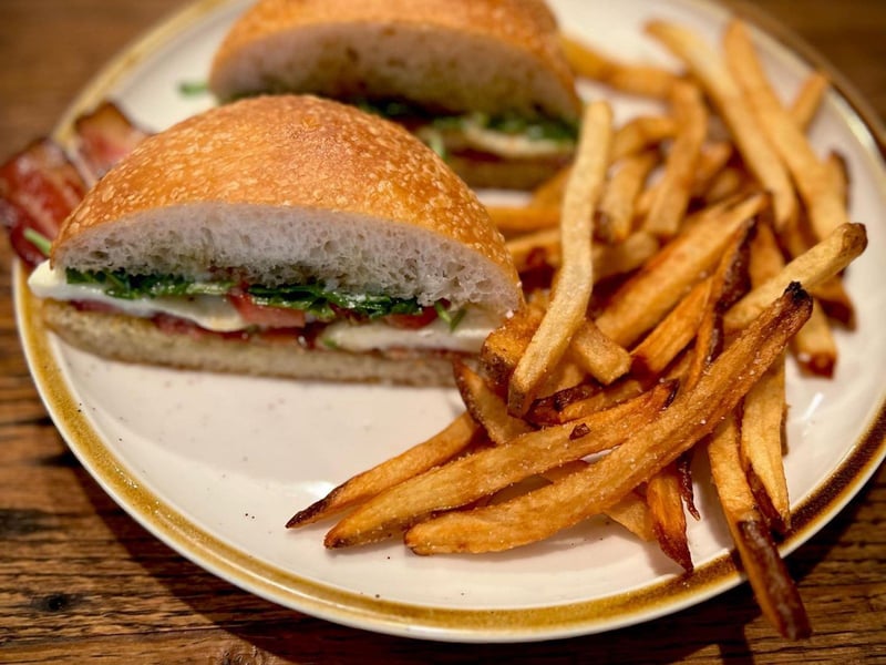 An Italian BLT on a homemade bun from Joe Mamas