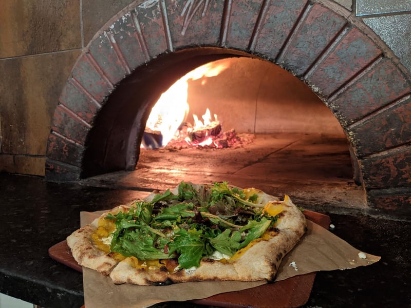 The imported woodfired oven at Joe Mamas Wood Fired Pizza in Port St. Joe, Florida