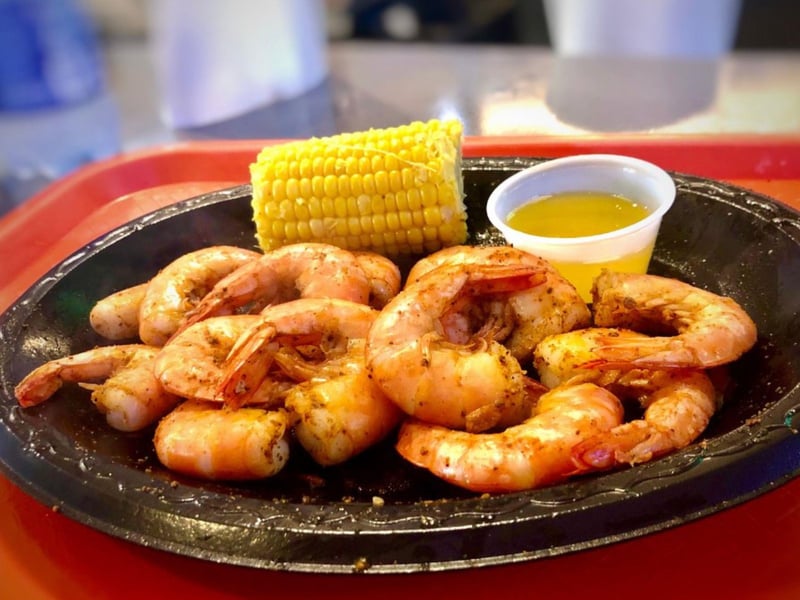 Steamed shrimp from Indian Pass Raw Bar