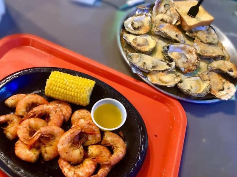 Two paltes from Indian Pass Raw Bar in Port St. Joe, Florida