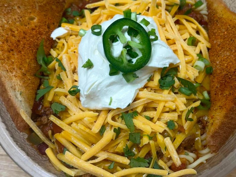 Chili spaghetti at 98 Barbeque