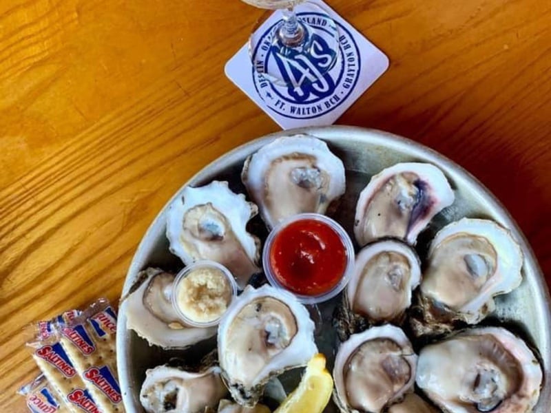 Fresh oysters from AJs in Santa Rosa Beach, Florida