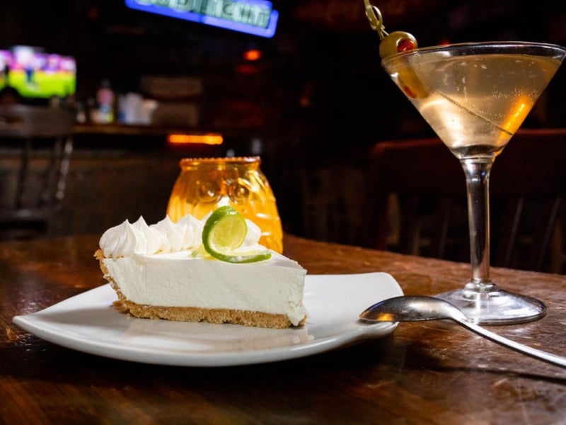 Key lime pie with a martini at AJs Grayton Beach