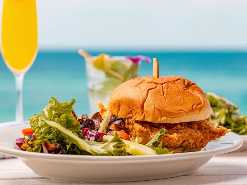 The fried chicken sandwich at Bud and Alleys Restaurant