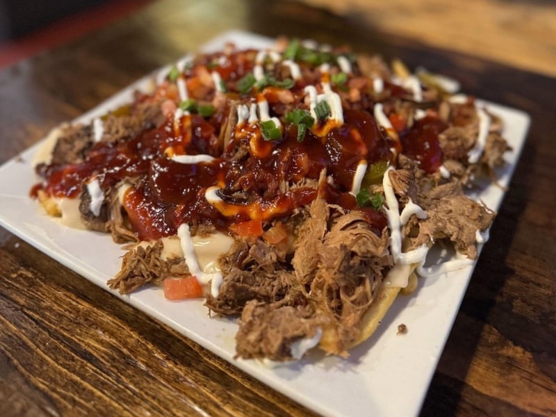 Loaded BBQ pork fries at Chanticleer Eatery