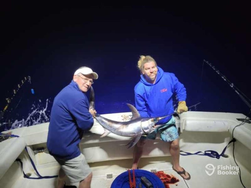 A swordfish caught onboard First Light