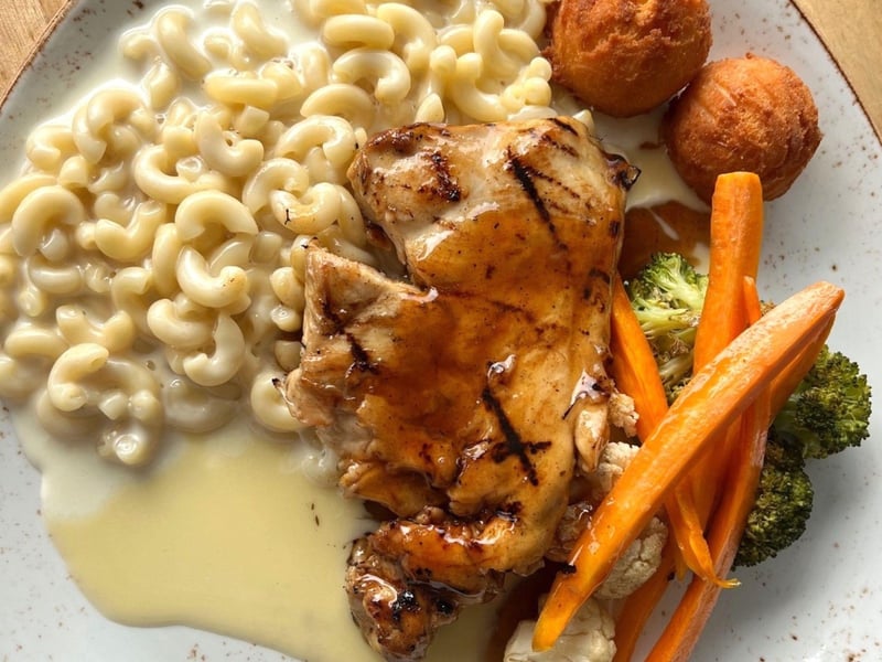 Grilled sweet tea chicken with whiskey beurre blanc