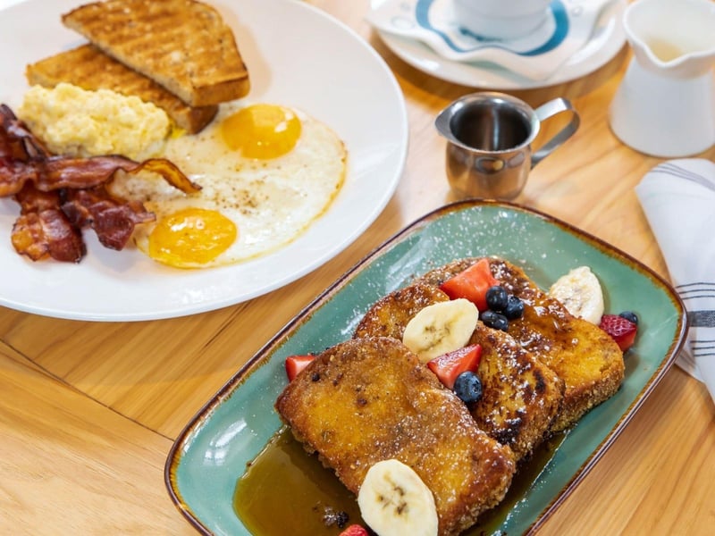 Sweet and savory brunch dishes at Fish Out of Water in Santa Rosa Beach, Florida