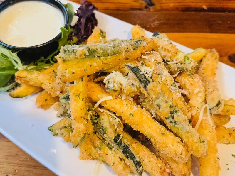 Fried squash and zucchini at Goatfeathers
