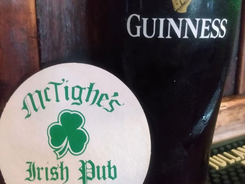 A pint of Guinness at Johnny McTighes Irish Pub