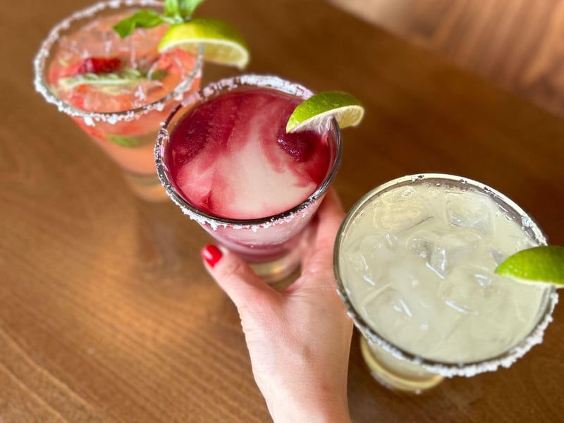 A margarita flight at La Cocina in Rosemary Beach, Florida