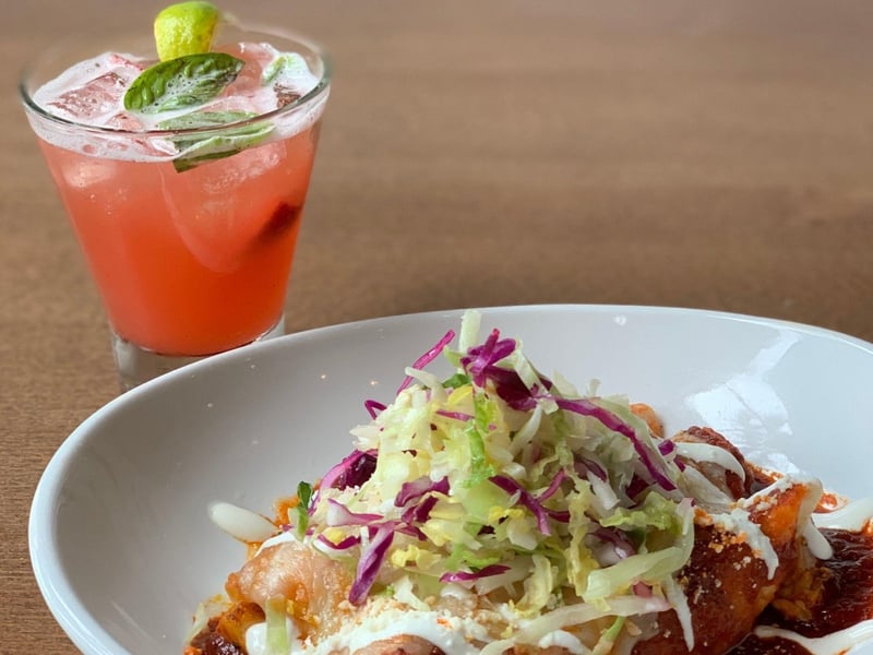 Enchiladas with a fresh margarita