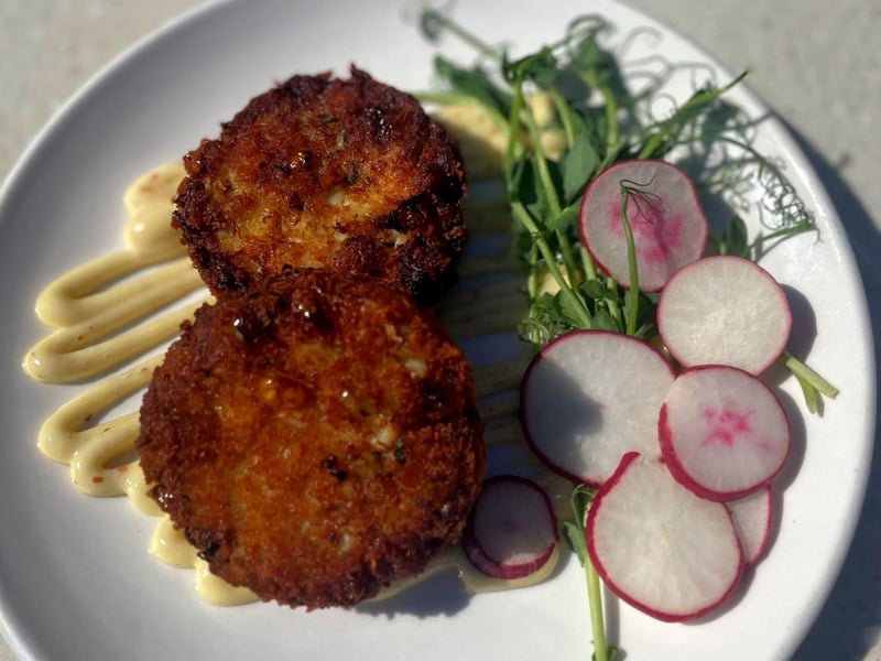 Crab cakes from La Crema in Rosemary Beach, Florida