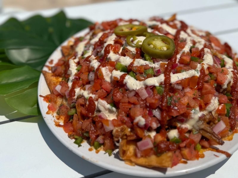 Loaded nachos from the Local Catch Bar and Grill