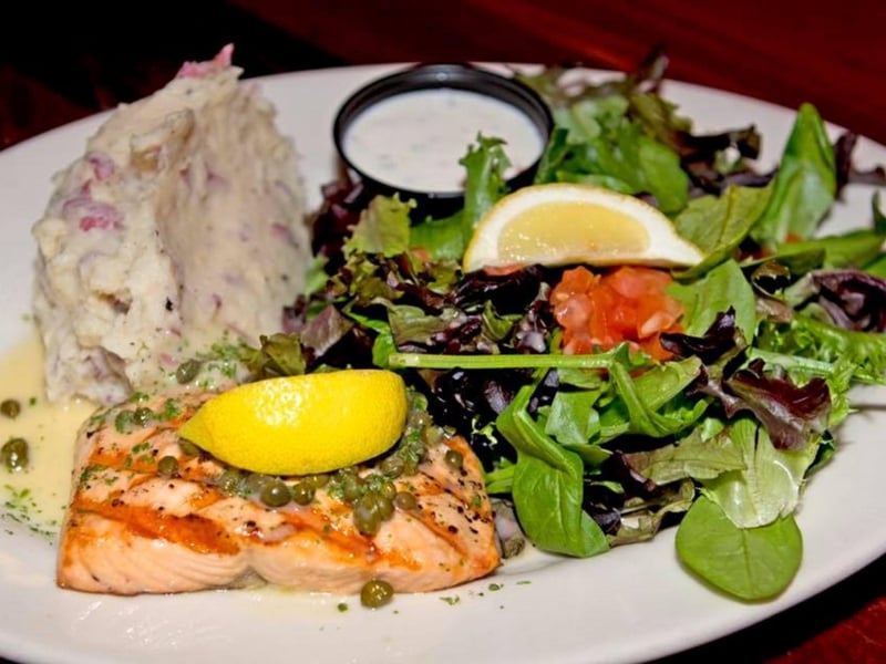 Grilled salmon from Louis Louis in Santa Rosa Beach, Florida