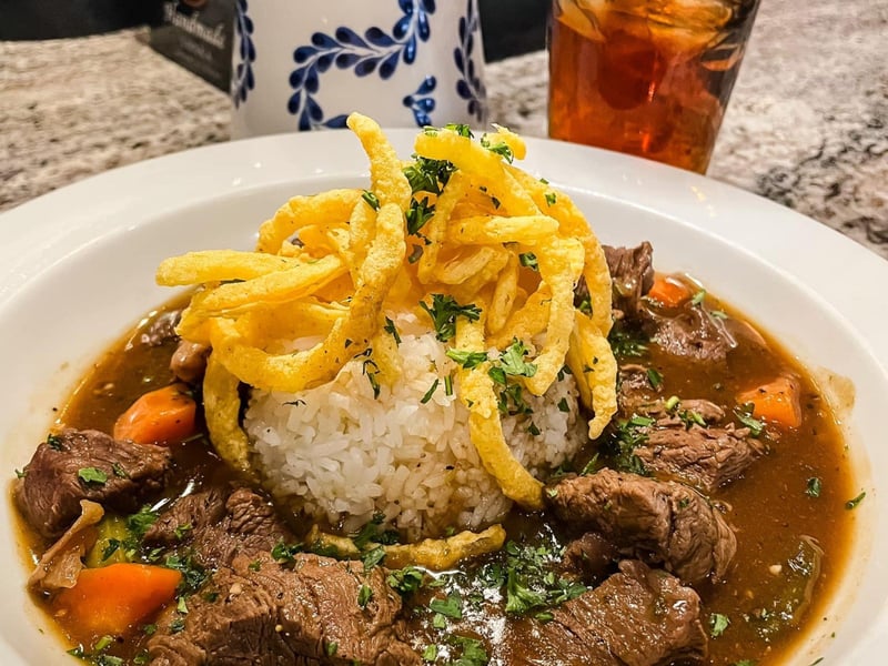 Tender filet and ribeye beef stew in on Highway 30A
