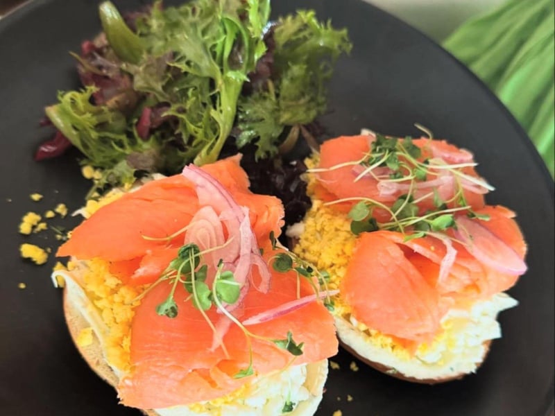 The everything bagel and lox at Pescados brunch on Highway 30A