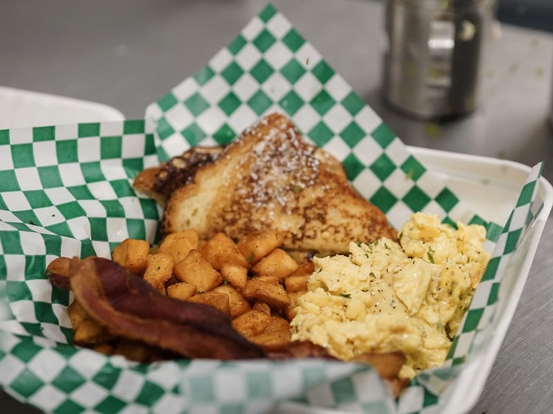 A breakfast entree from Pickles Burgers and Shakes