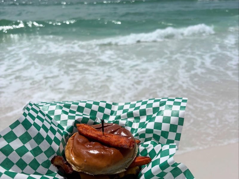 A sweet potato smash burger