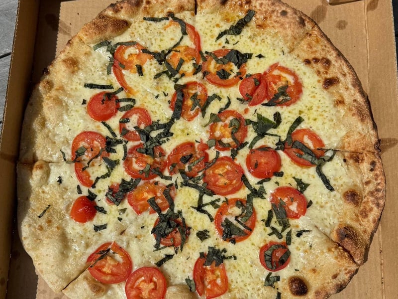 A Margherita pizza from Pizza by the Sea, Gulf Place