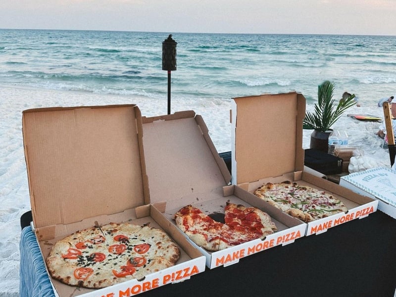 Pizzas from Pizza by the Sea, Gulf Place in Santa Rosa Beach, Florida