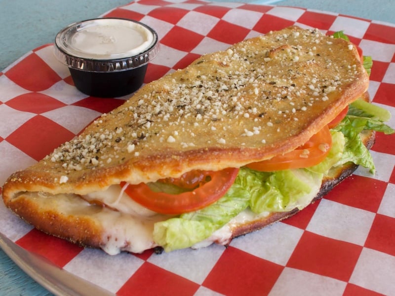 The Ham Sammy made with pizza dough