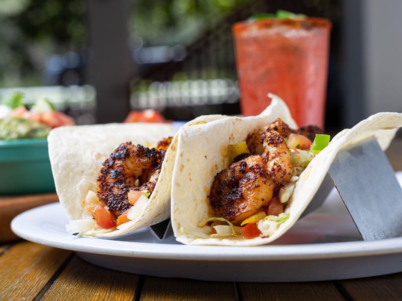 Grilled shrimp tacos at Red Fish Taco