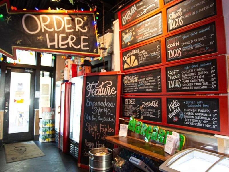 The counter at Red Fish Taco in Santa Rosa Beach, Florida
