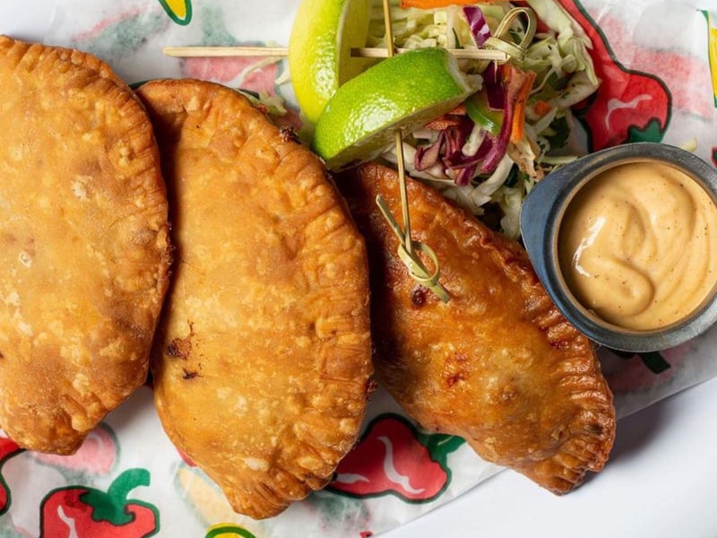 Homemade empanadas at Red Fish Taco
