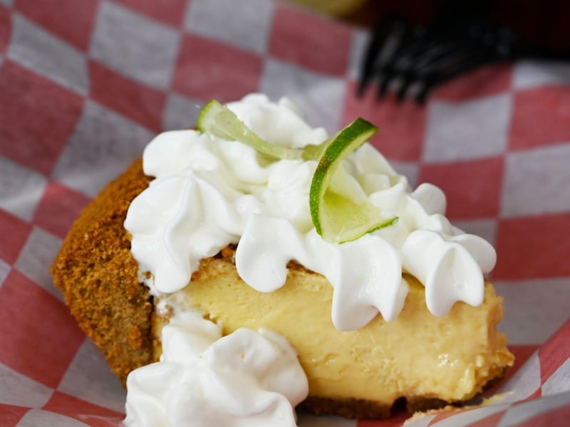 Key lime pie with whipped cream