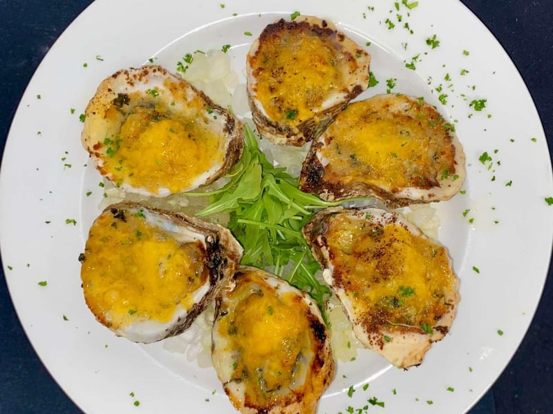Baked oysters at Restaurant Paradis on Highway 30A