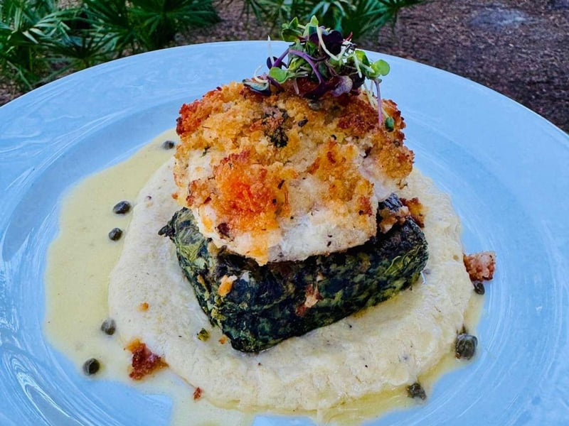 Lobster encrusted Grouper from Restaurant Paradis on Highway 30A
