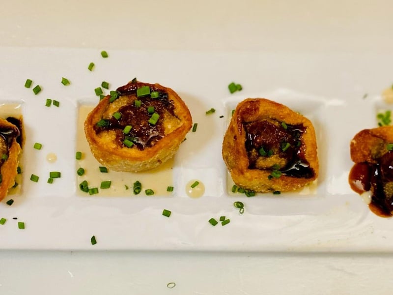 Fried beef and blue cheese tortellini