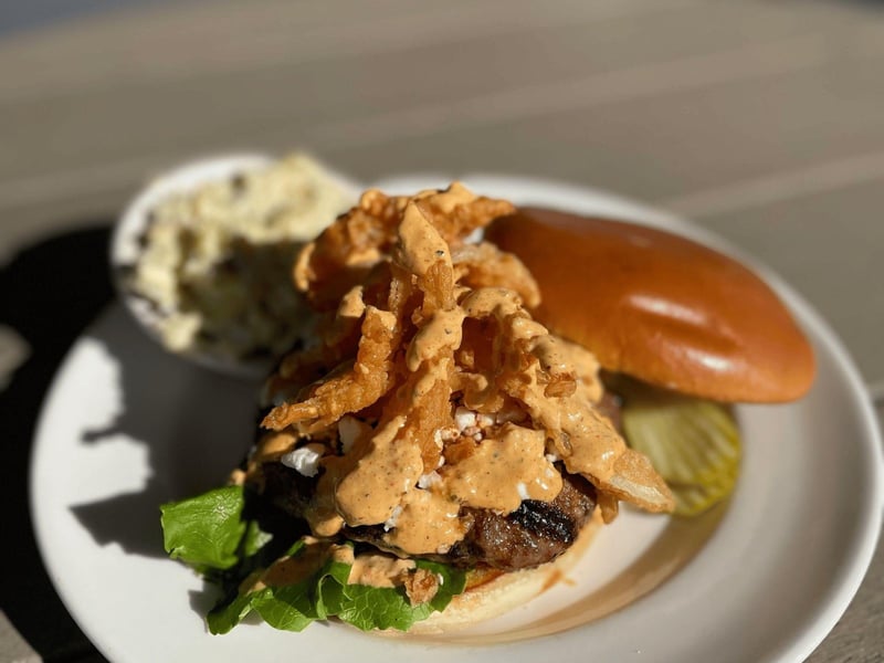 The spicy goat burger