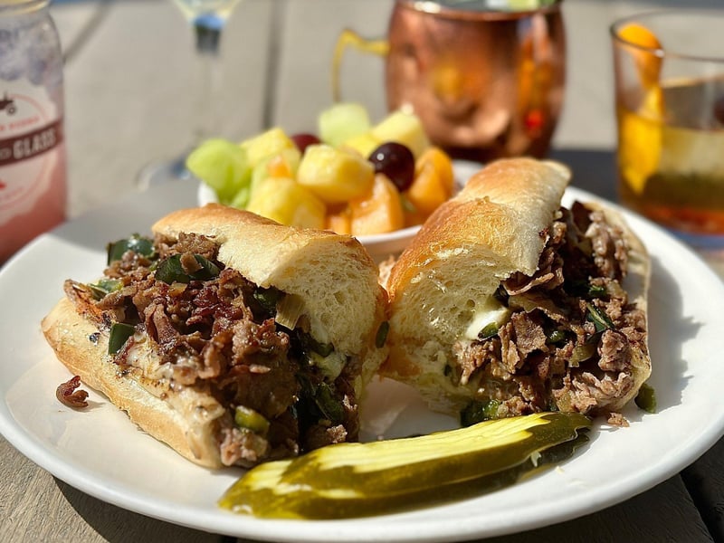 A Philly Cheesesteak at Shades Bar and Grill