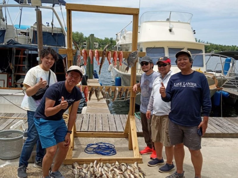 A group on the dock in Panama City Beach, Florida