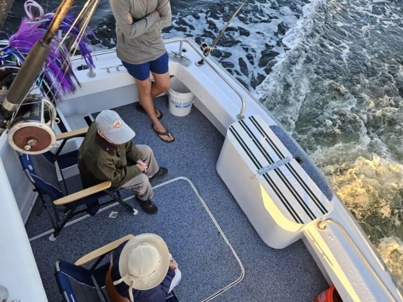 An overhead view of the deck on Charter Boat Starfire