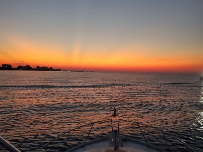 A view of the sunset from Charter Boat Starfire in Destin, Florida