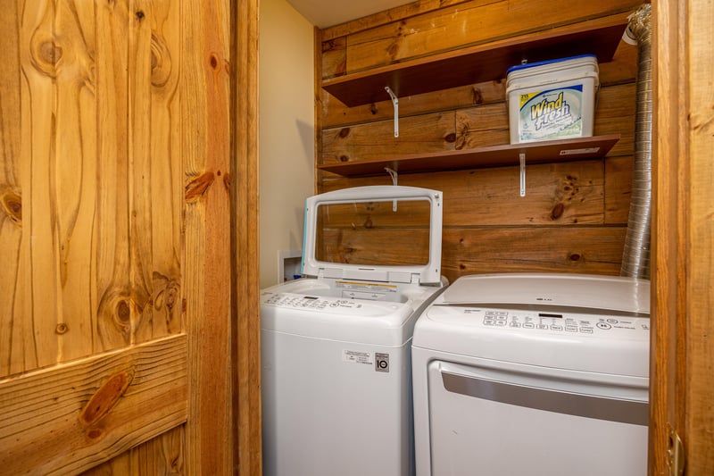 Washer and dryer at Tammys Place At Baskins Creek