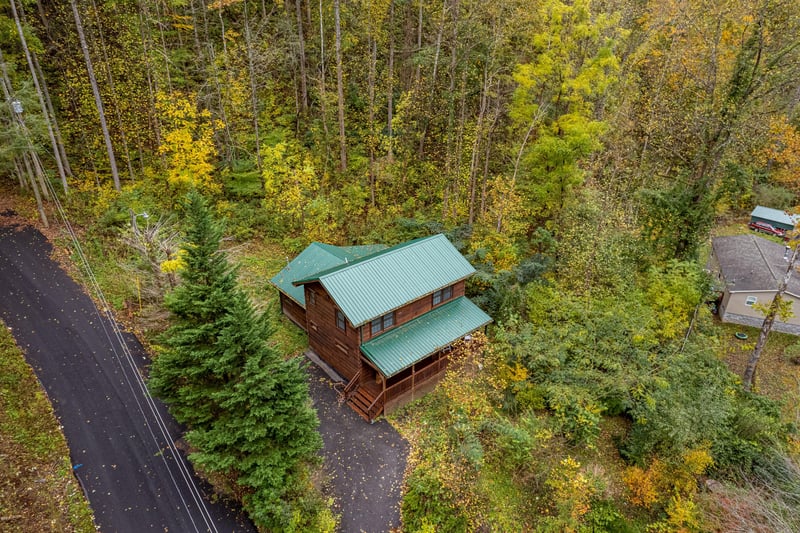 Aerial View of Tammys Place At Baskins Creek, a 2 bedroom cabin rental located in gatlinburg