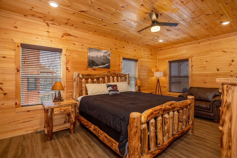 Master king room at Mountain Pool  Paradise, a 3 bedroom cabin rental located in Pigeon Forge