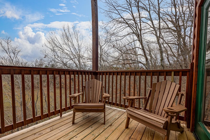 Deck seating at Mountain Pool  Paradise, a 3 bedroom cabin rental located in Pigeon Forge