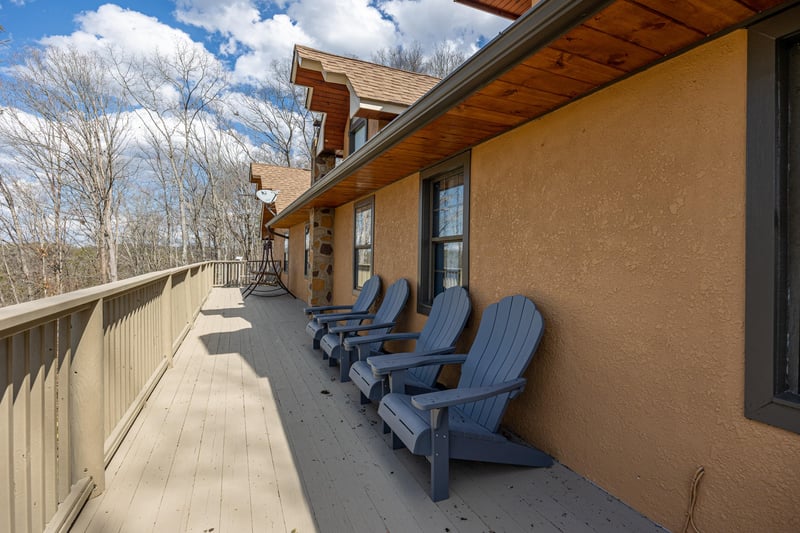 Adirondack Chairs on Second Deck at Hoop Dreams Lodge