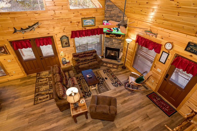 Aerial View Inside Cabin at Anglers Ridge