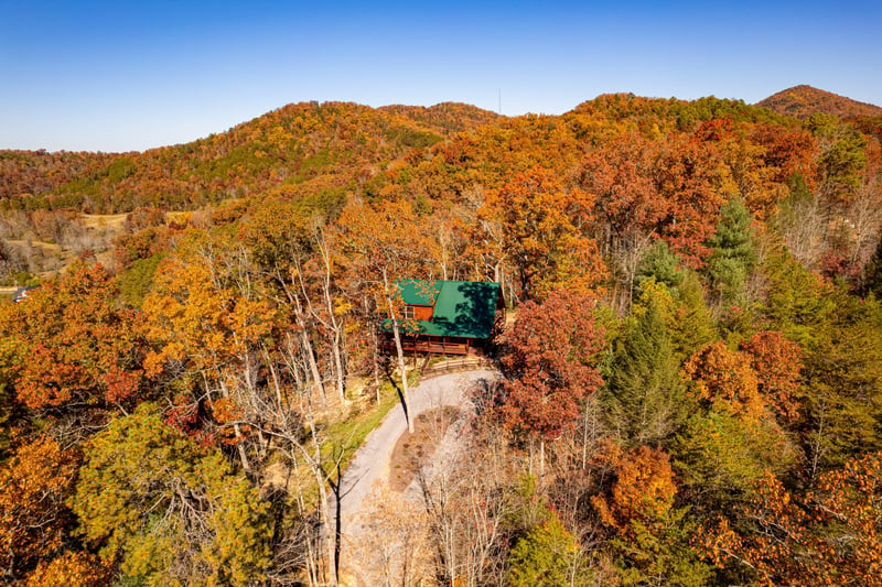 Aerial View Of Cabin at Anglers Ridge