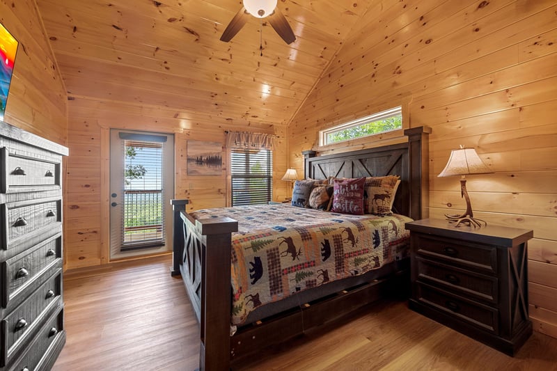 Bedroom With Deck Entry at Mountain Top Views