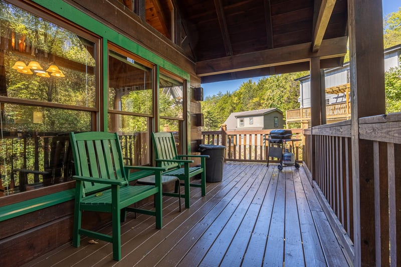 Deck seating at Enchanted Forest