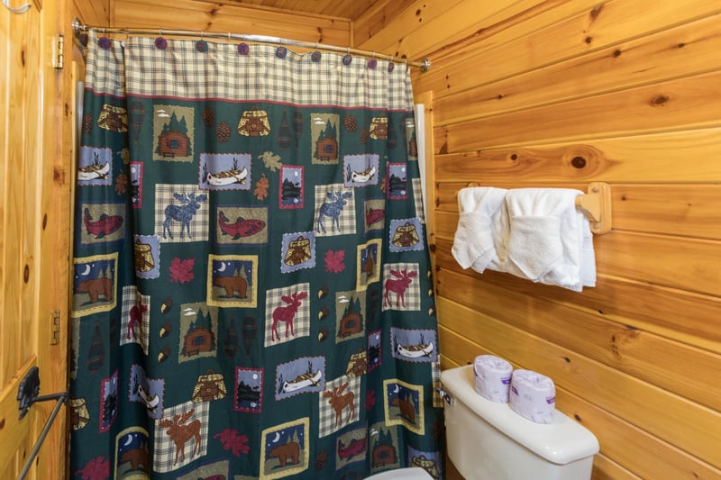 Third bathroom at Bear Country, a 3bedroom cabin rental located in Pigeon Forge