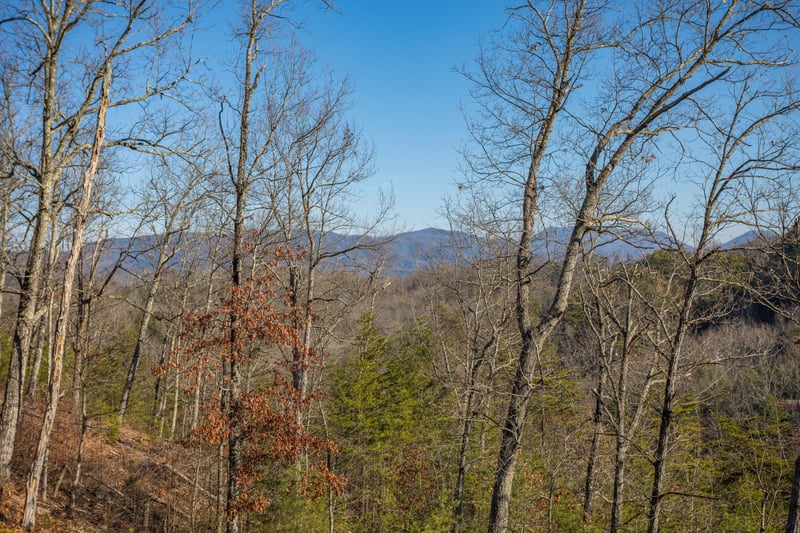 Winter mountain view at Mountain Magic, a 1 bedroom cabin rental located in Pigeon Forge