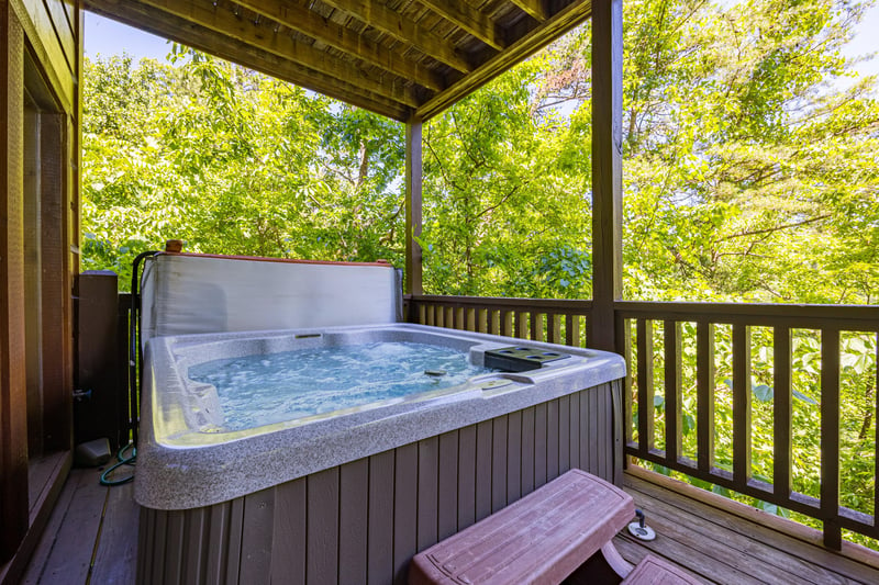 Hot tub at Moonbeams  Cabin Dreams, a 3 bedroom cabin rental located in Pigeon Forge